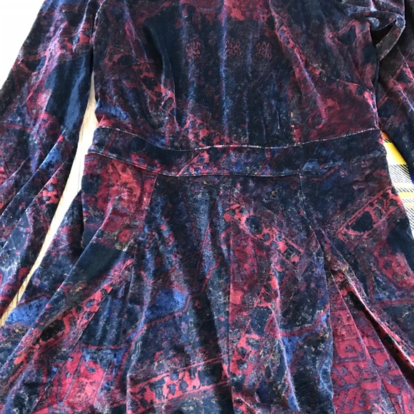 Free People Red Velvet Burnout Onyx Romper - Picture 3 of 6